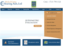 Tablet Screenshot of medicalcenterhearingaids.com